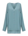 Hopper Solid Color Shirts & Blouses In Sky Blue