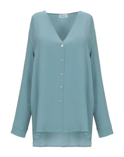 Hopper Solid Color Shirts & Blouses In Sky Blue