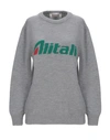 Alberta Ferretti Alitalia Logo Embroidery Grey Sweatshirt In Grey