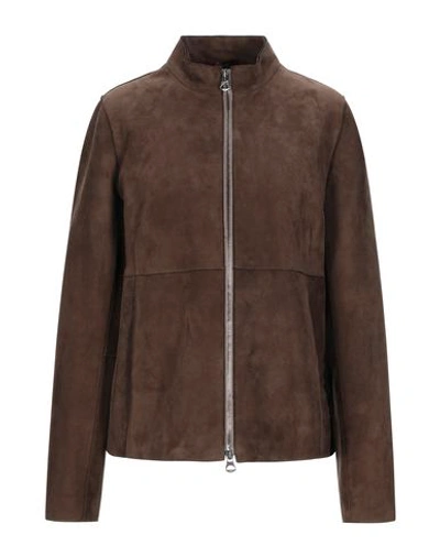 Stewart Leather Jacket In Cocoa