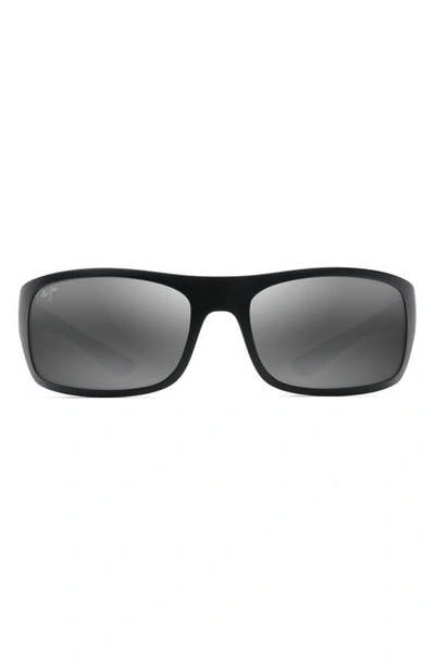 Maui Jim Big Wave 67mm Polarized Wraparound Sunglasses In Crl