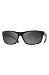 Maui Jim Onshore 798-02 Rectangular Polarized Sunglasses In Matte Black