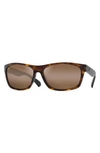 Maui Jim Tumbleland 62mm Polarized Oversize Sunglasses In Matte Tortoise