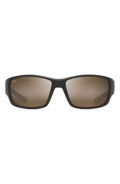 Maui Jim Local Kine 61mm Polarized Sunglasses In Dk Brown/ Tan/ Cream