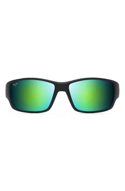 Maui Jim Local Kine 61mm Polarized Sunglasses In Black/ Green/ Grey