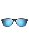Maui Jim Onshore Polarized Rectangular Sunglasses, 58mm In Blue Black Stripe