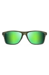 Maui Jim Unisex Onshore Polarized Rectangular Sunglasses, 58mm In Green / Olive