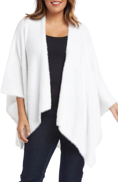 Karen Kane Plush Poncho In Ivory