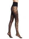 Commando Leopard-pattern Sheer Tights In Black