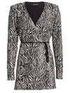 ANDAMANE WOMEN'S BONNIE SEQUIN ZEBRA-PRINT WRAP DRESS,400011570165