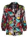 ALICE AND OLIVIA Sheila Butterfly Print Blouson Blouse