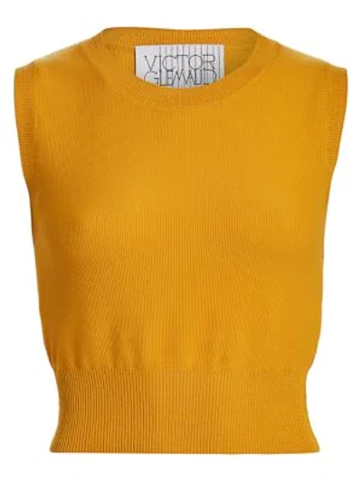 Victor Glemaud Sleeveless Merino Wool Knit Top In Yellow