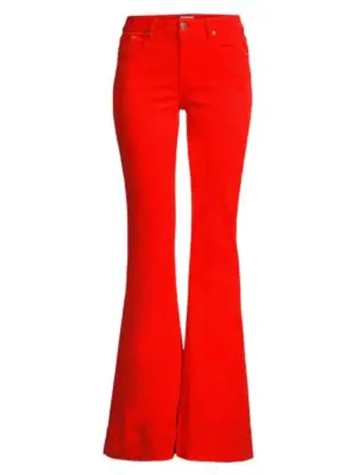 Alice And Olivia Beautiful Mid-rise Bell Bottom Jeans In Cherry