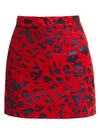 ANDAMANE Bertha Leopard Jacquard Mini Skirt