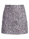 ANDAMANE Bertha Leopard-Print Tweed Mini Skirt