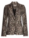ALICE AND OLIVIA Toby Leopard Print Fitted Blazer