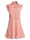 RED VALENTINO Tie Neck Fit-And-Flare Dress