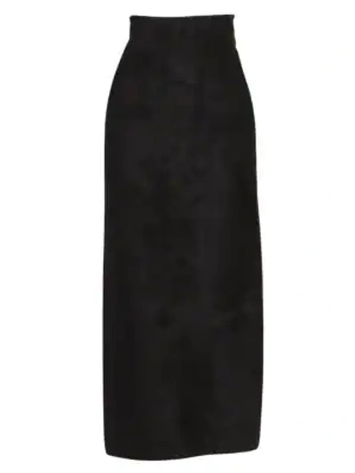 Alaïa Velour Velvet Maxi Skirt In Black