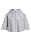 Alaïa Boa Printed Mockneck Bolero In Blanc Noir