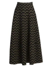 ALAÏA Nazare Lurex Zig Zag Midi Skirt