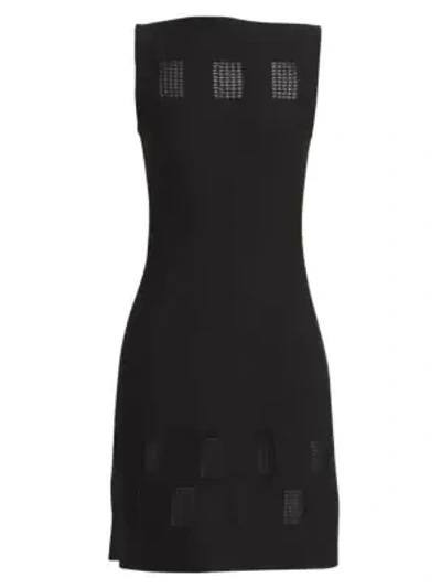Alaïa Sheer Panel Cutout Boat-neck Sleeveless A-line Dress In Black