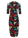 ALICE AND OLIVIA WOMEN'S DELORA FITTED BUTTERFLY-PRINT DRESS,0400011627783