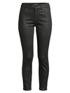 Jen7 By 7 For All Mankind Coated Ankle Skinny Jeans In Black