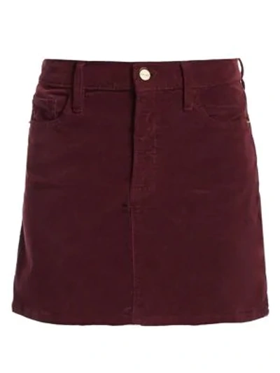 Frame Le Mini Corduroy Skirt In Bordeaux