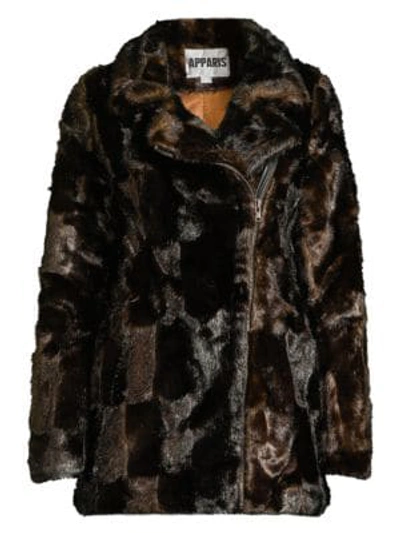 Apparis Shirin Faux Fur Jacket In Chocolate Faux Mink