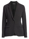 MAJESTIC WOMEN'S FRENCH TERRY SINGLE-BUTTON BLAZER,400011504552