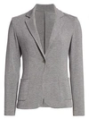 Majestic French Terry Single-button Blazer In Gris Chine