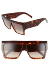 Celine Chunky Rectangle Acetate Sunglasses In Dark Havana/ Gradient Brown