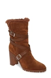 GIANVITO ROSSI FAUX SHEARLING LINED WRAP BELT BOOT,G73552-85GOM-SCU