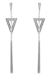 Lagos Sterling Silver Signature Caviar Triangle Circle Drop Earrings In Silver