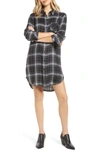 Rails Bianca Plaid Shirtdress In Onyx Slate White
