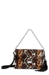 ALLSAINTS MIKI SNAKE EMBOSSED LEATHER CROSSBODY BAG,WB104R