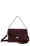 Allsaints Miki Leather Shoulder Bag - Burgundy In Bordeaux