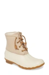 Sperry Saltwater Rain Boot In Ivory Leather