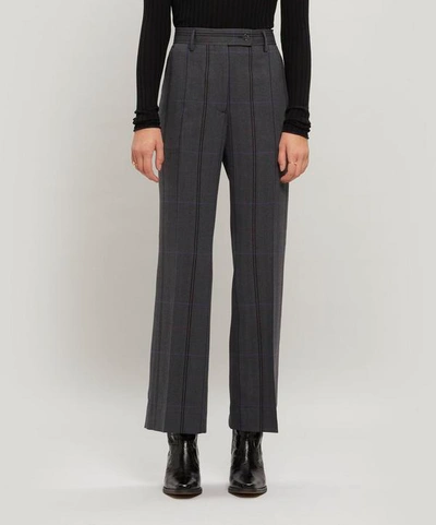 Acne Studios Patsyne Check Wool-blend Suit Trousers In Grey