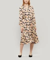 Stine Goya Amelie Swan-print V-neck Dress In Swans Black
