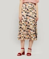 Stine Goya Jada Swan-print Flare Midi-skirt In Swans Black