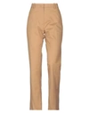 N°21 WOMAN PANTS CAMEL SIZE 6 COTTON, ELASTANE