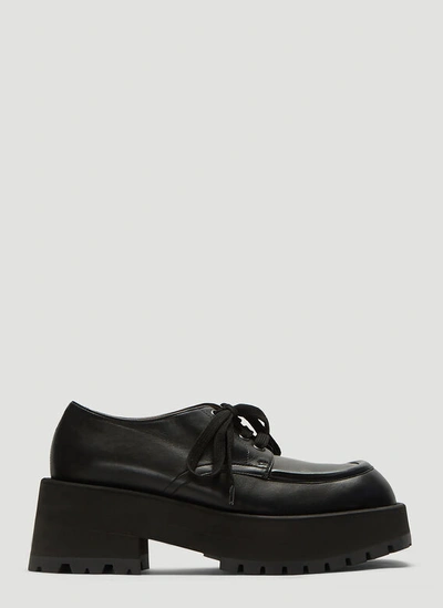 Marni Lace-up Leather Shoes In Black