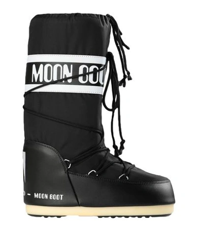 Moon Boot Nylon Blue Man Boot Midnight Blue Size 9-10.5 Textile Fibers In Black