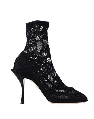 DOLCE & GABBANA DOLCE & GABBANA WOMAN ANKLE BOOTS BLACK SIZE 7.5 TEXTILE FIBERS,11687929CT 15