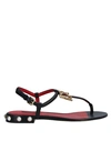 DOLCE & GABBANA DOLCE & GABBANA WOMAN THONG SANDAL BLACK SIZE 5.5 CALFSKIN,11718731XI 3