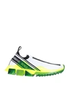 Dolce & Gabbana Logo-print Stretch-knit Slip-on Sneakers In Green