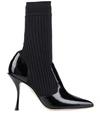 Dolce & Gabbana Lori Knitted Boots And Color Paint Black In Black