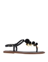 DOLCE & GABBANA DOLCE & GABBANA WOMAN SANDALS BLACK SIZE 7 SOFT LEATHER,11739893BO 13