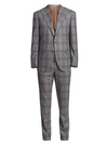 BRUNELLO CUCINELLI Tonal Plaid Wool Suit